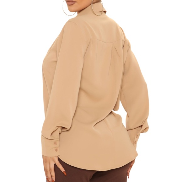 Basic Button-Up in Camel - Picture 3 of 4